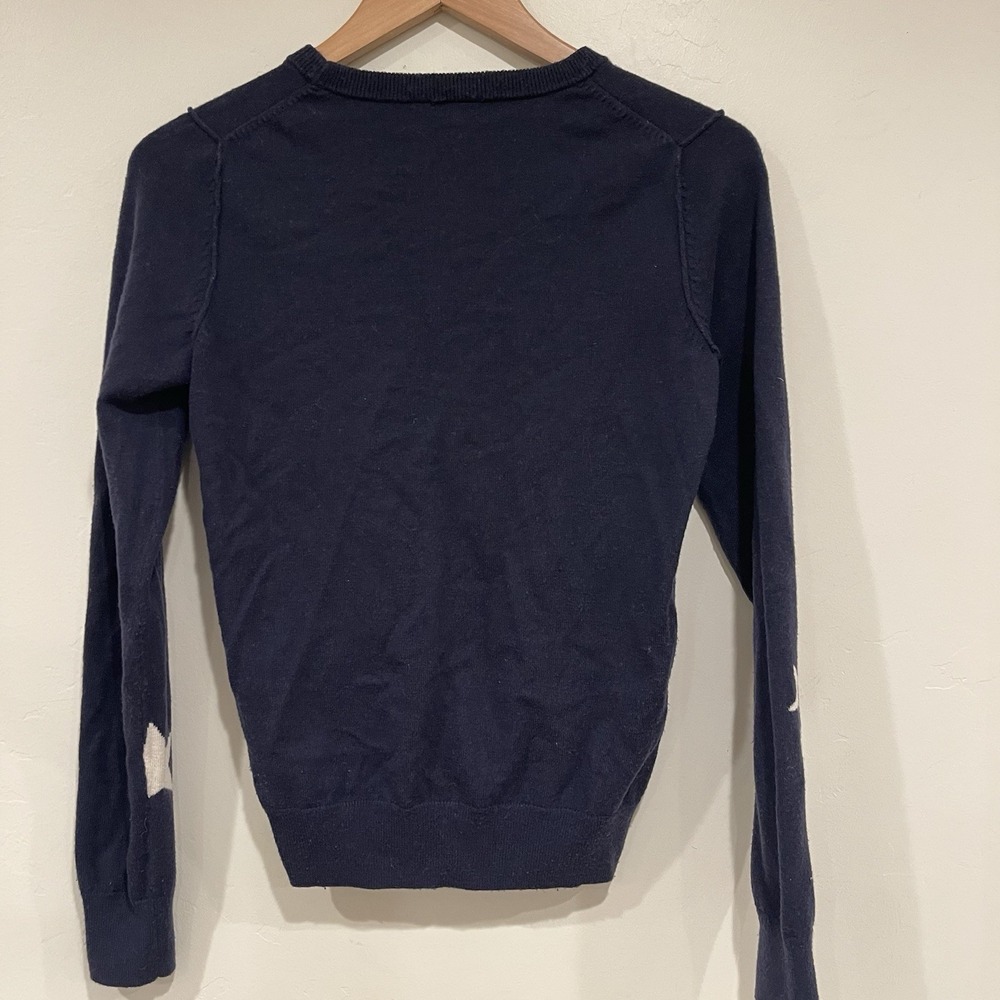 Vintage Style Gap Star Pattern Knit Jumper Navy White Grandmacore Preppy 90's  S - Picture 7 of 8